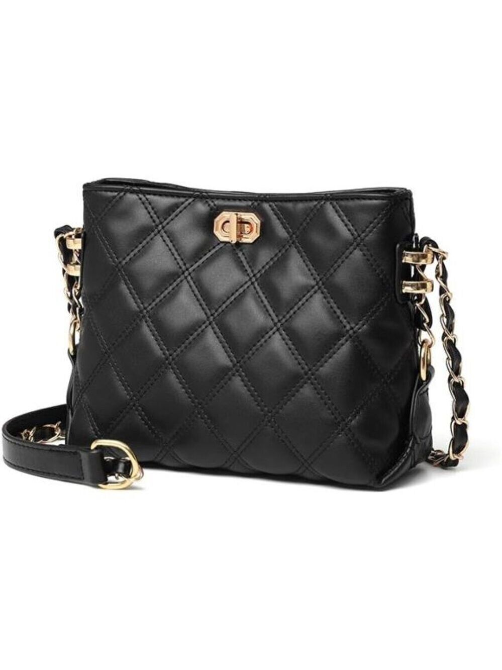 Small Black Crossbody Bag for Women – Lightweight Faux Leather Fashion Purse